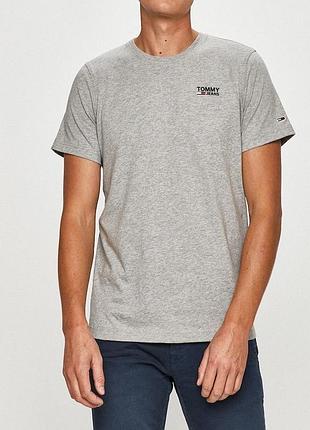Мужская серая коттоновая футболка Tommy jeans оригинал томми хилфигер tommy hilfiger