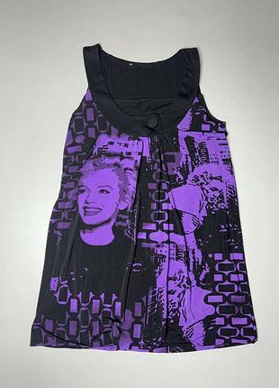 Сукня плаття міні міді в принт marilyn monroe вінтаж франція французьке вінтажне y2k