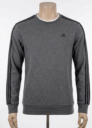 Сірий брендовий світшот, кофта чоловіча, бомбер adidas