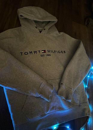 Унісекс худі tommy hilfiger s світло сіра