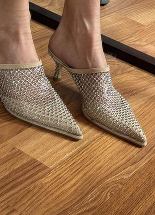 Мюлі kachorovska alexa бежеві з кристалами swarovski р.39