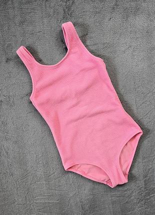 Купальник сдельный,&nbsp; детский, жатка, h&amp;m, 7-8 лет, 122-128 рост.