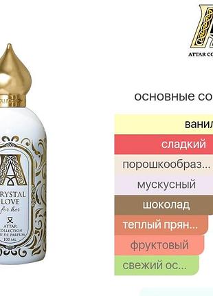 Парфюмированная вода тестер attar collection crystal love 2