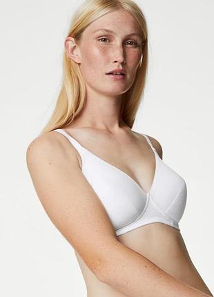 Білий бавовняний бюстгальтер фірми marks and spencer розмір 42dd 95e