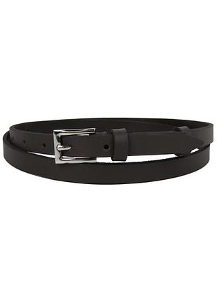 Кожаный женский ремень skipper 1,5 см темно-коричневый