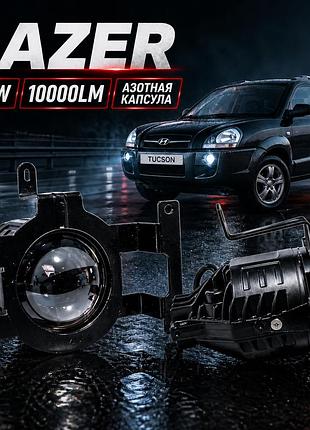 Led фари протитуманні 6000к 100w 10000lm зі світлотіньовим кордоном hyundai tucson 2004-2013 3,5'' 90мм туксон