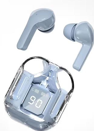 Навушники бездротові bluetooth 5.3 з функцією шумозаглушення enc, hifi двосторонній стерео мікрофон синій