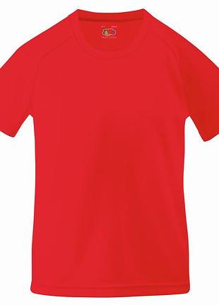 Дитяча футболка для спорту performance kids, 100% поліестер червоний, 104