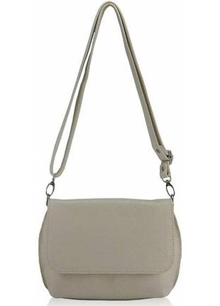 Сумка-кросс-боди женская кожаная crossbody midi молочная 28 см