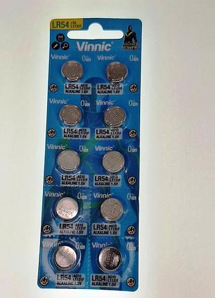 Батарея для годинника. vinnic lr1130 (189) ag10 1.55 v 15mah 11.6x3.05mm. марганцево-лужна 1 шт
