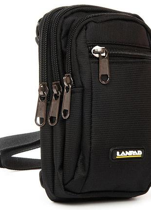 Сумка мужская lanpad тканевая, черный