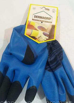 Перчатки стрейчевые с вспененным латыксом dermogrip - упаковка 12 пар 6