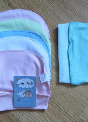 Детская шапочка (интерлок, на 2 месяца) белый