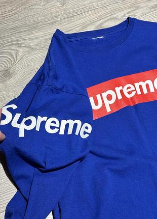 Supreme box logo [tee blue l]чоловічий лонг слів 3