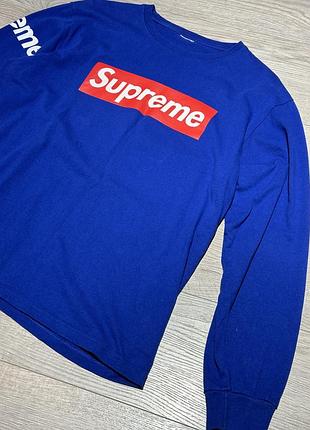 Supreme box logo [tee blue l]чоловічий лонг слів 2