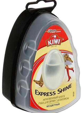 Губка блеск для обуви kiwi express shine бесцветная с дозатором 6 мл
