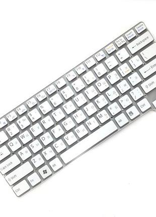 Оригинальная клавиатура для ноутбука sony vaio vpc-cw series, rus, white, без рамки