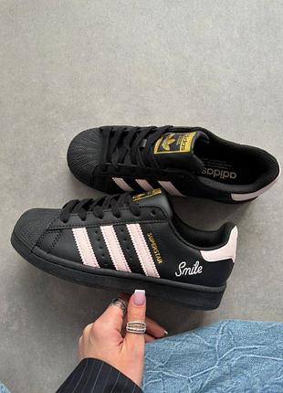 Кросівки adidas superstar smile black pink