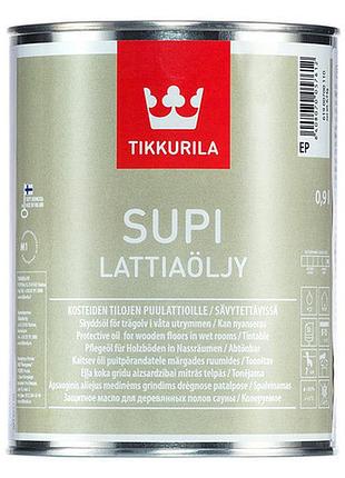 Олія для дерев'яної підлоги в лазні та сауні тіккуріла supi lattiaolju tikkurila єс 0,9 л