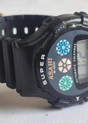 Винтажные цифровые кварцевые наручные часы asahi m-560a — цена 280
