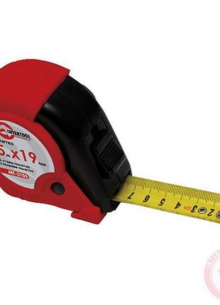 Рулетка с металлическим полотном 10 м x 25 мм, три стопора полотна intertool mt-0110