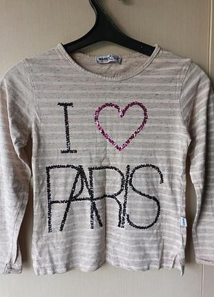 Реглан wanex "i love paris" с пайетками, размер 128 (7-8 лет) 5