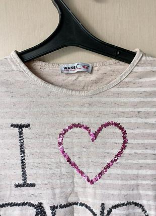 Реглан wanex "i love paris" с пайетками, размер 128 (7-8 лет) 7