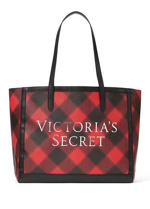 Клетчатая сумка victoria's secret plaid tote