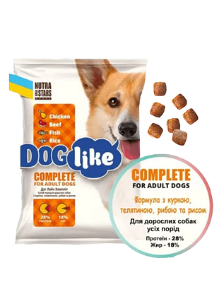 Сухий корм для собак nutra 5 stars dog like complite з куркою, яловичиною та рибою 10 кг