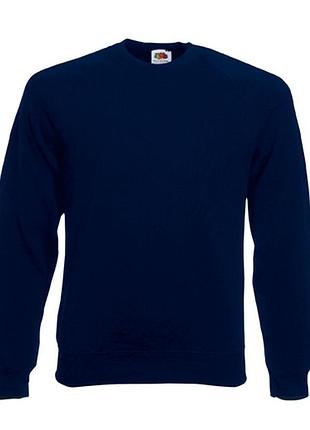 Детский реглан толстовка кофта свитшот fruit of the loom kids classic raglan sweat темно-синий, 12-13 / 152