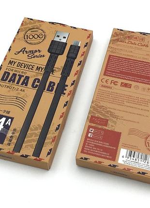 Дата кабель remax rc-116m armor series data cable 2.4a micro usb черный 2