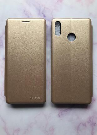 Чехол-книжка на huawei y9 2019 золотой