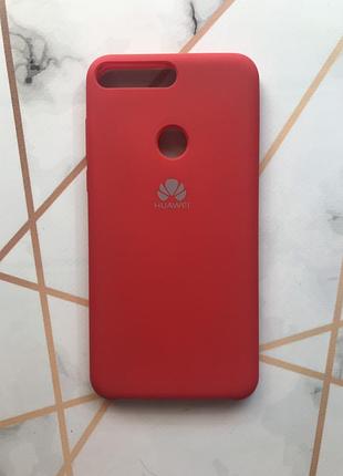 Силиконовый чехол silicone case для huawei y7 2018 / y7 prime 2018 бордовый