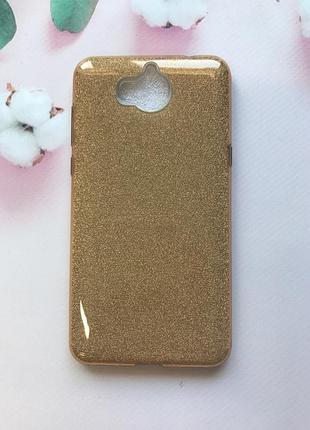 Силиконовый чехол shine silicone case для huawei y5 2017 золотой