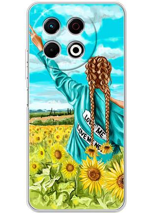 Чохол силіконовий з картинкою на tecno spark 30 pro (патріотичний, дівчинка українка)