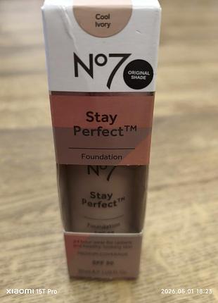 Тональный крем no7 - stay perfect foundation оттенок cool ivory новый 30 мл