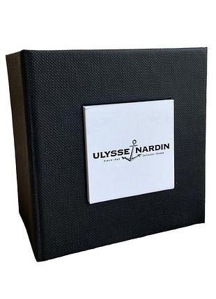 Подарочная упаковка - коробка для часов, ulysse nardin (улис нардин) черный с белым ( код: ibw108-4 )