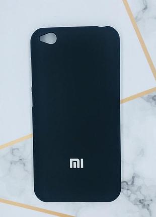 Силиконовый матовый чехол silicone case для xiaomi redmi go чёрный