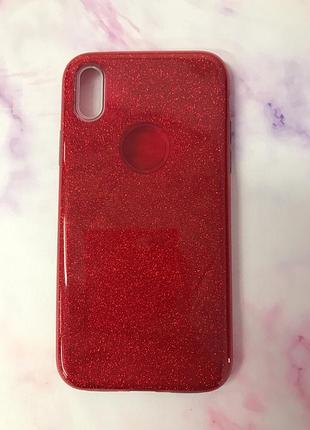 Силиконовый чехол shine silicone case для iphone x красный