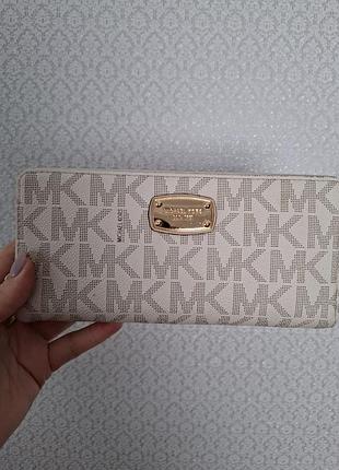Гаманець жіночий michael kors jet set continental із сап'янової шкіри,  з монограмою, оригінал