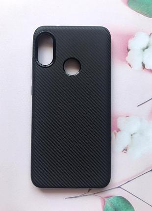 Силіконовий карбоновий чохол для xiaomi redmi 6 pro / a2 lite чорний