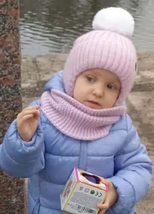 Шапка плюс хомут на 2-4 года для девочки