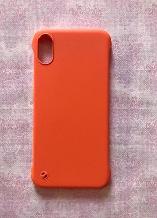Пластиковый матовый чехол-накладка для apple iphone x/xs оранжевый