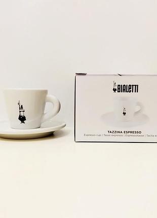 Чашка с блюдцем bialetti collezione istituzionale branding collection tazzina espresso 60 ml con piattino, 60