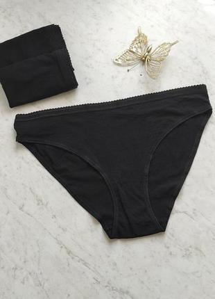 Женские хлопковые трусики черные р. xl xxl c&amp;a нижняя