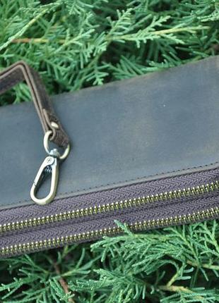 Шкіряний вінтажий клатч tiding bag в стилі унісекс, стильне шкіряне портмоне