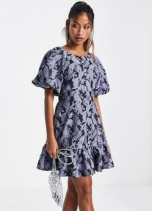 Сукня asos з пишними рукавами та відкритою спинкою