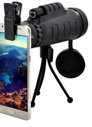 Монокуляр panda 40x60 с треногой и клипсой для смартфона + чехол дневной