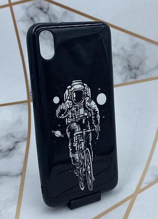 Силиконовый чехол с пластиковой задней панелью космонавт для xiaomi redmi 7a космос