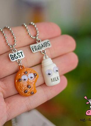 Кулон парний для друзів best friends. milk & cookies. ціна за 1 пару